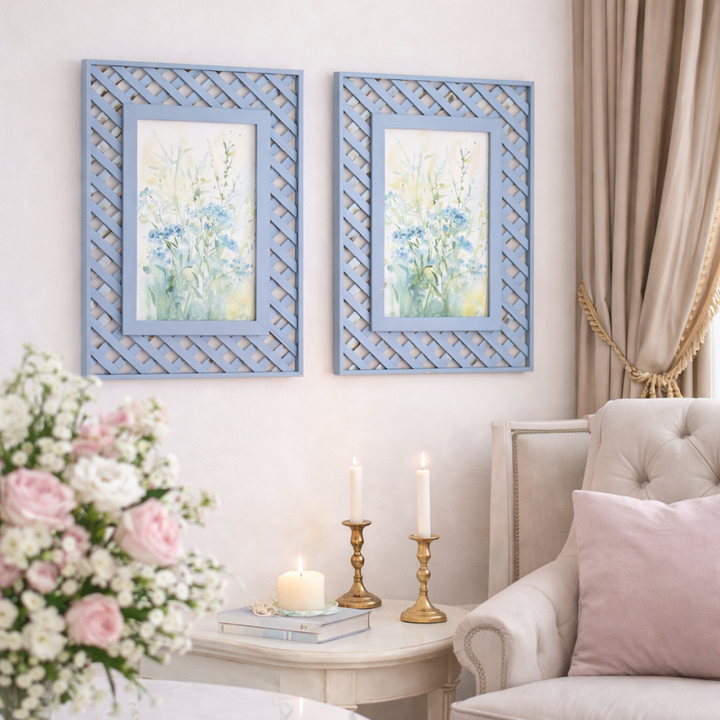 Lattice Frame in Cornflower Blue