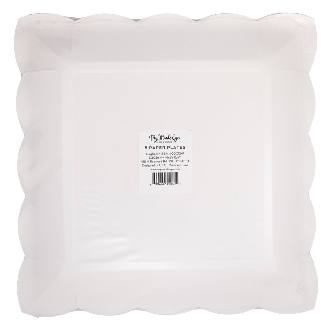 Gingham Plate in Light Brown, 10”