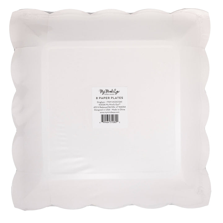 Gingham Plate in Light Brown, 10”