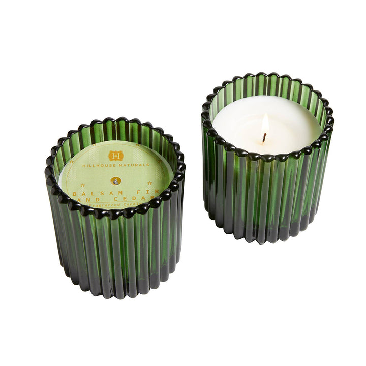 Balsam Fir & Cedar Candle in Green Glass