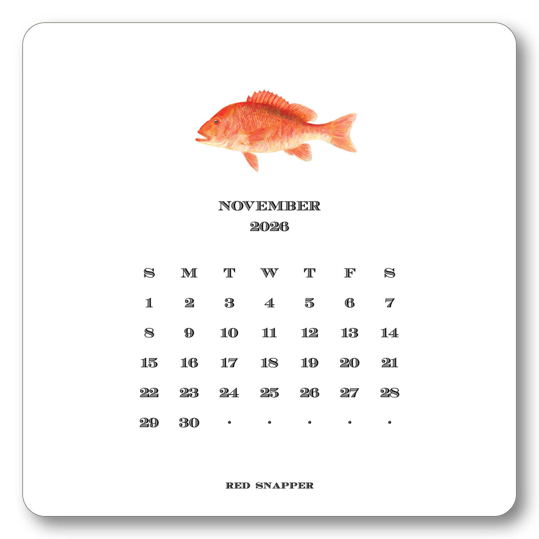 2026 Saltwater Fish Calendar with Easel
