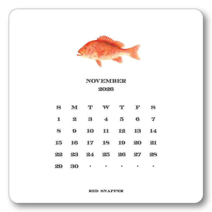 2026 Saltwater Fish Calendar with Easel
