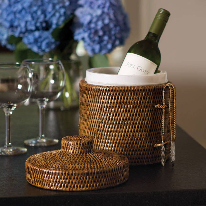 Rattan Ice Box + Tongs
