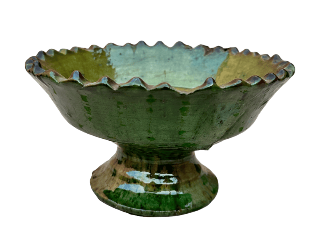 Hand Made Glazed Pedestal Bowl