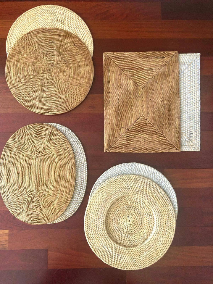 Rattan Rectangular Placemats, Set of 4