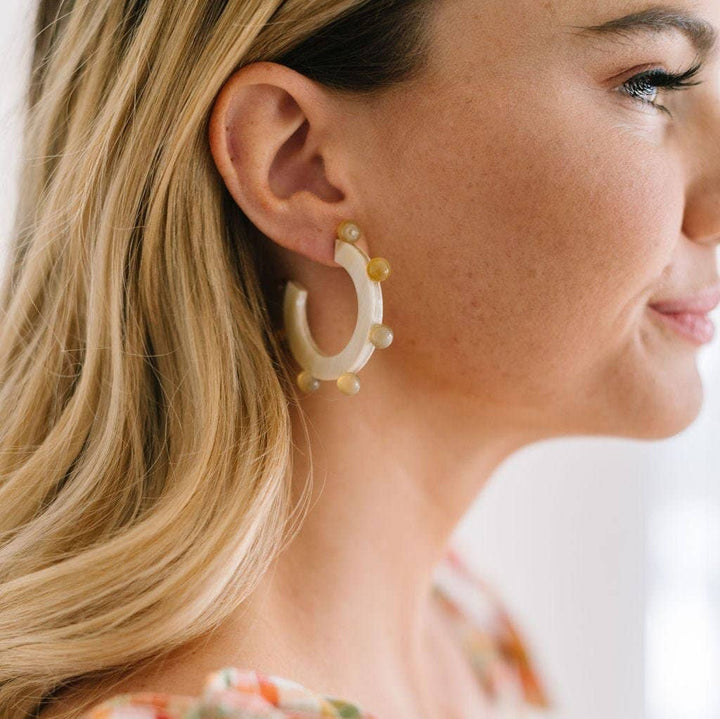 Bead Hoops in Natural