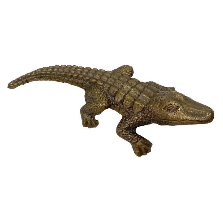Antiqued Brass Alligator Paperweight