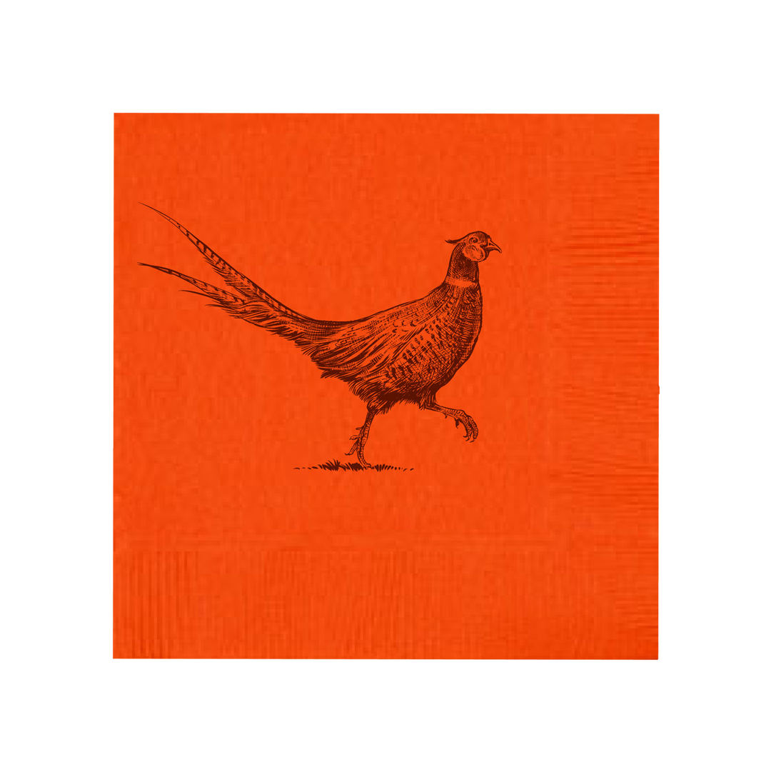 Pheasant Strut Orange Cocktail Napkins | Alexa Pulitzer