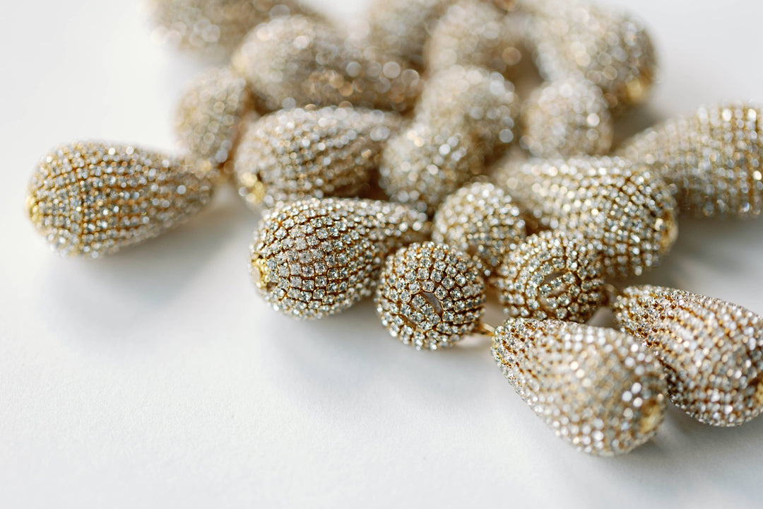 Rhinestone Wrapped Drop Earrings