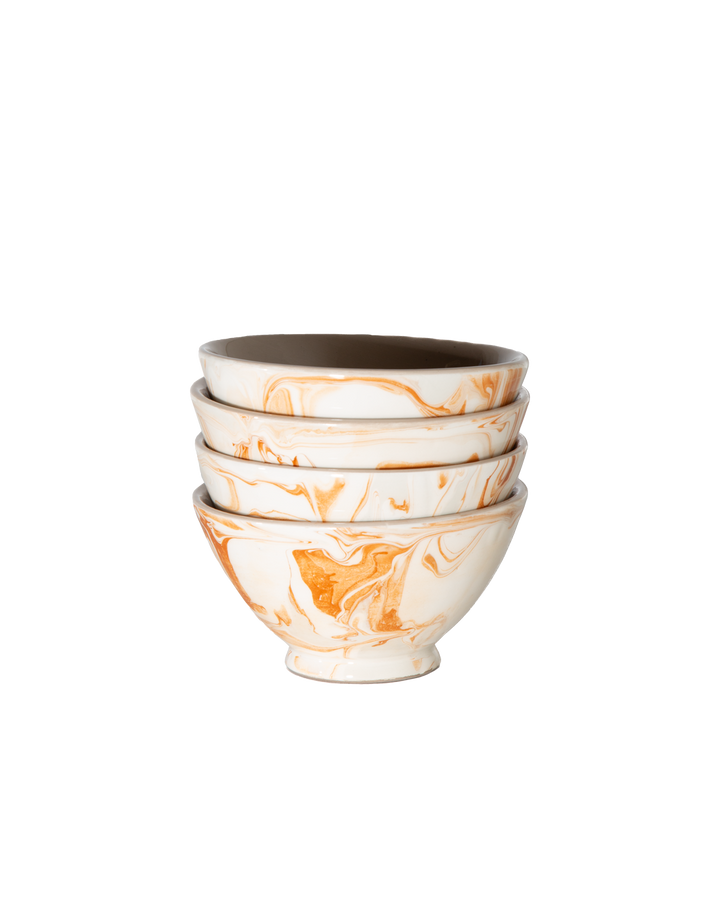Marbled Bowls in Terra, Set of 4