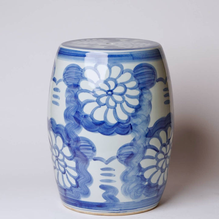Hand Painted Blue and White Porcelain Garden Stool