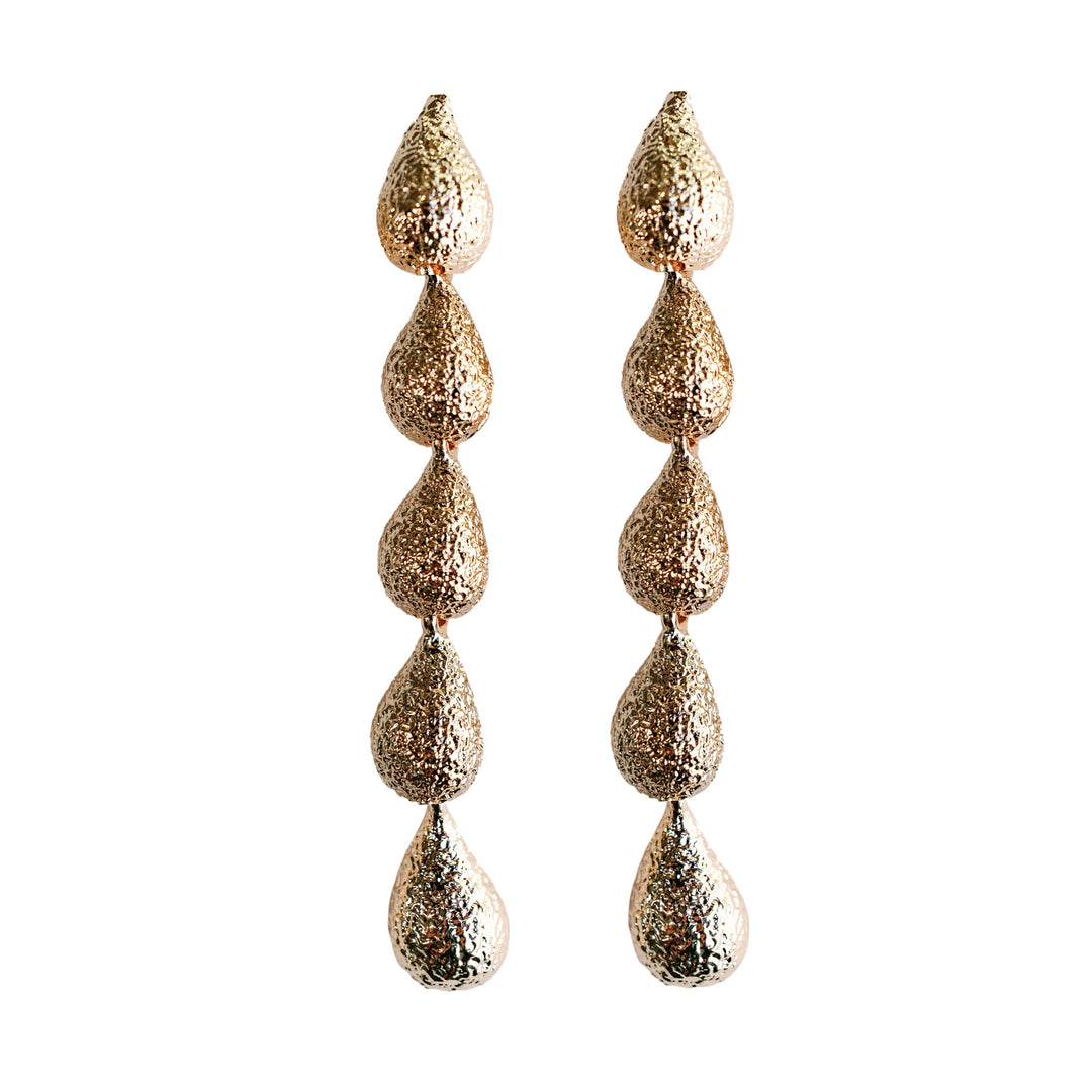 Textured Gold Statement Earrings