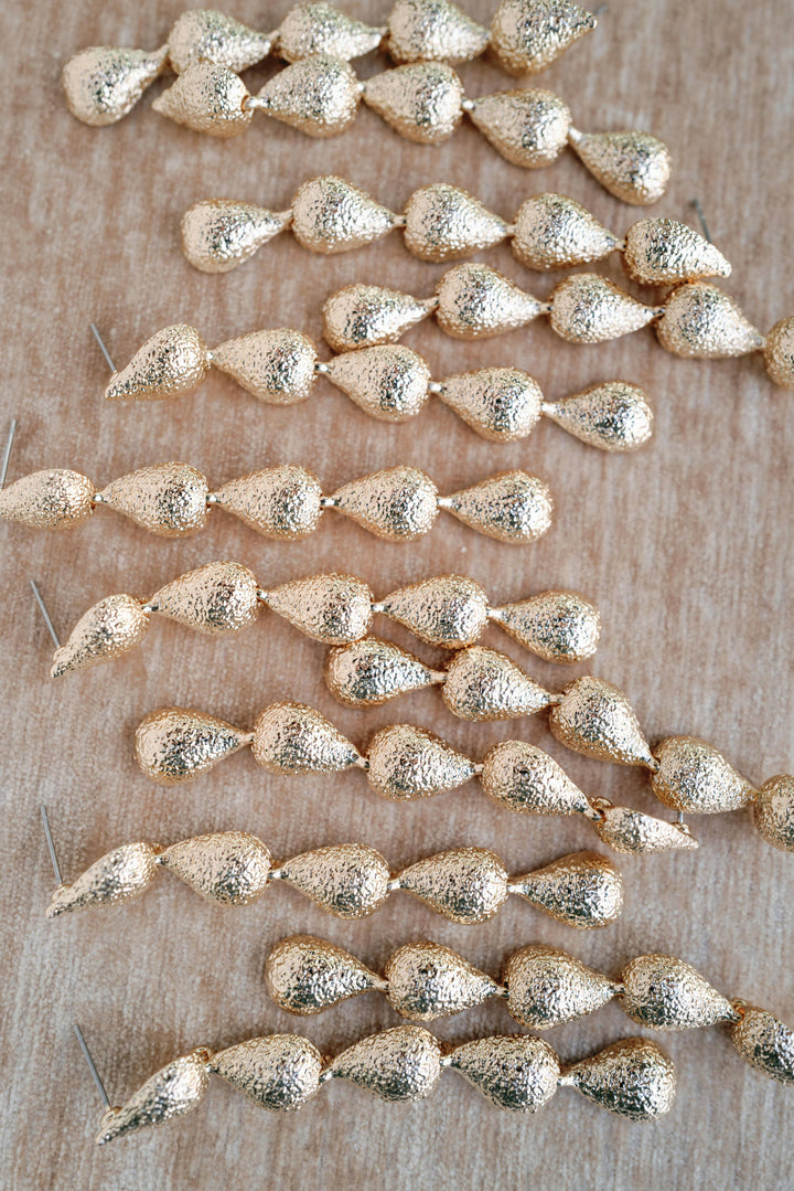 Textured Gold Statement Earrings