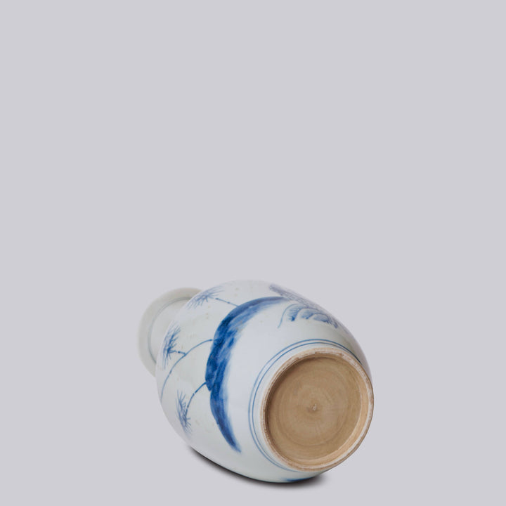 Bamboo Blue and White Porcelain Vase