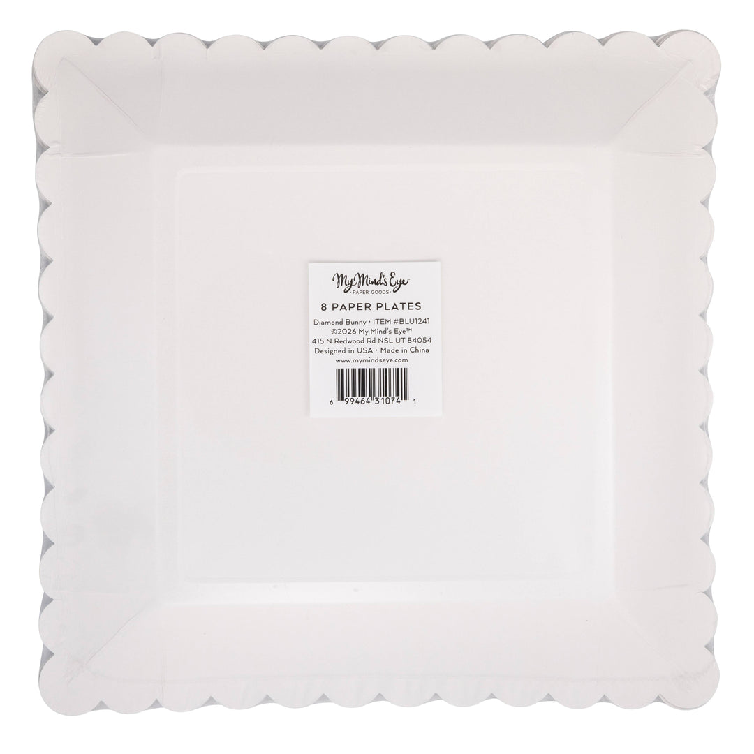 Diamond Bunny Pattern Plate, 9”