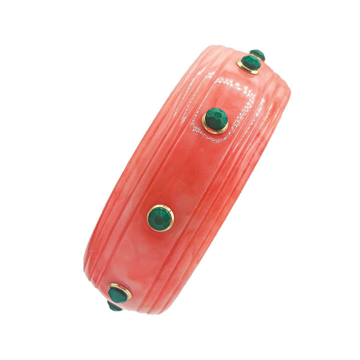 Bangle in Coral and Jade Resin