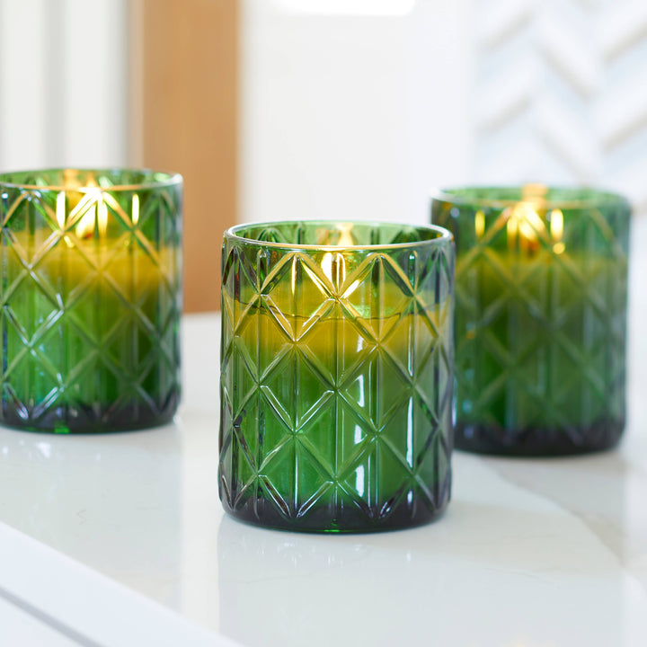 Birchwood & Spruce Candle In Green Glass
