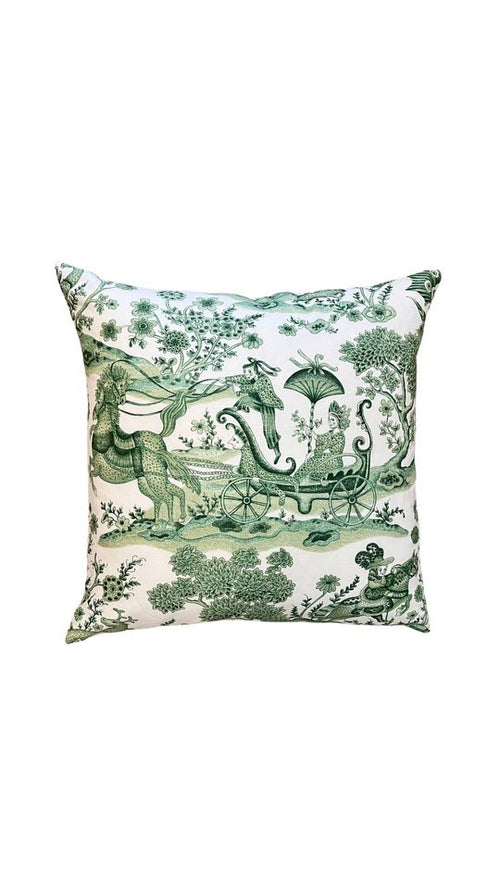 Chinoiserie Garden Pillow, Green