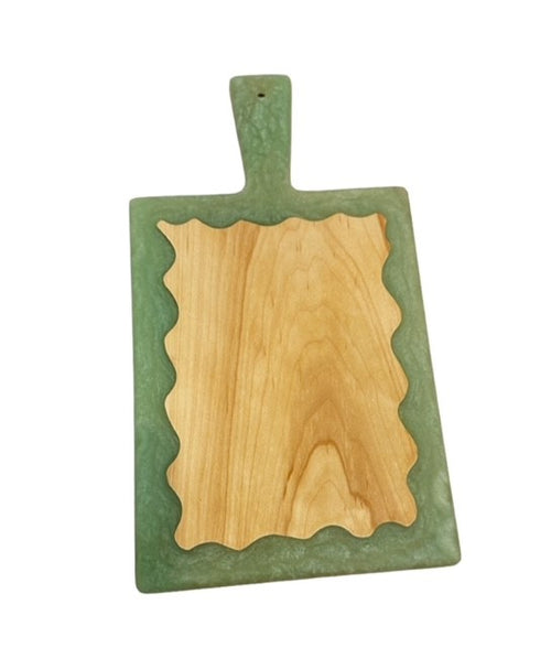 Maple & Green Cutting Board, (6x11)