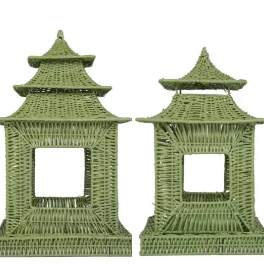 Mossy Green Wicker Pagoda