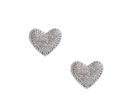 Rhinestone Heart Stud Earrings | Neely Pheelan | Valentine's