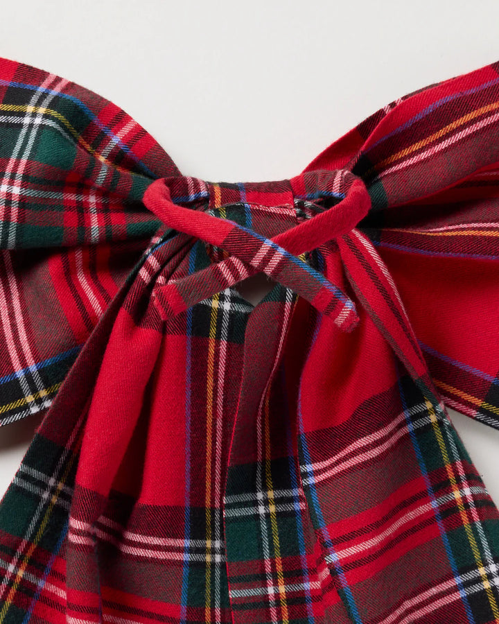 Wreath Bow in Imperial Tartan, Red | Petite Plume