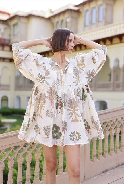 Taj Mini Palm Natural Dress | Maison Marigold