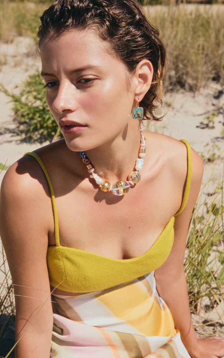 Tile Earrings in Citrine | Lizzie Fortunato