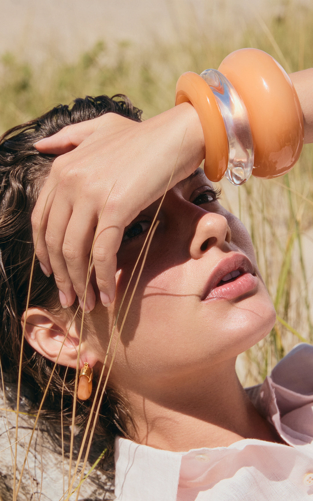 Mini Organic Hoops in Tangerine | Lizzie Fortunato