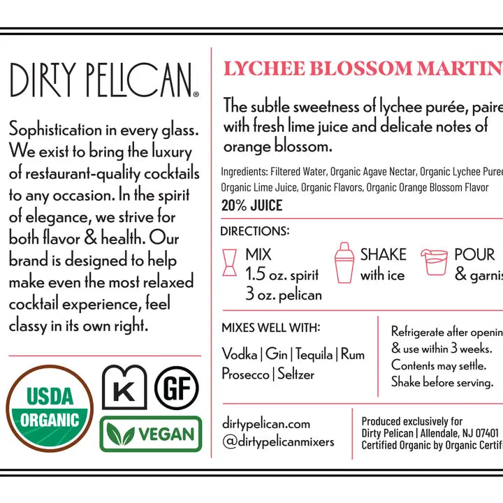 Lychee Blossom Martini Mix | Dirty Pelican