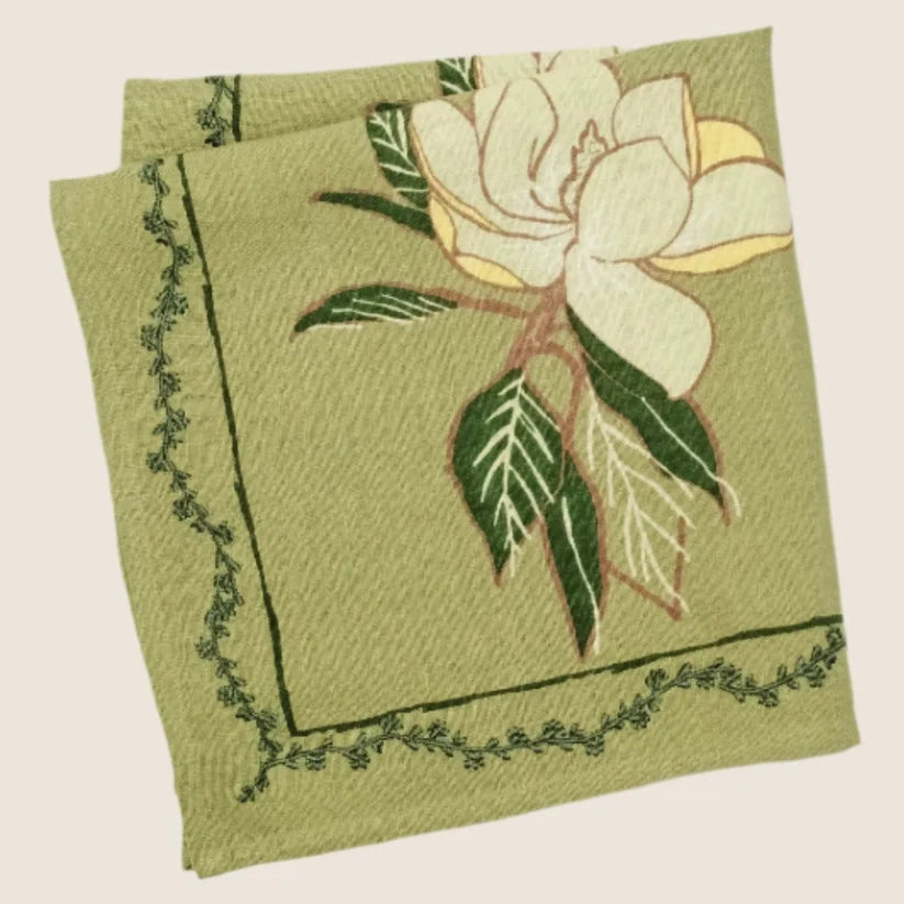 Magnolia Napkin in Forest, S/4 | Maison Venu