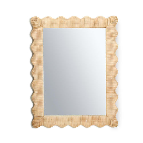 Scallop Wicker Mirror