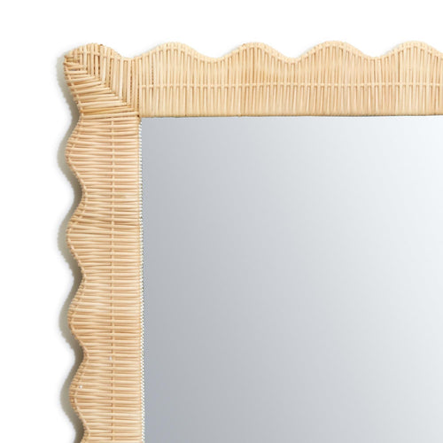 Scallop Wicker Mirror