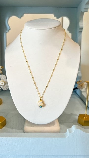 Monomoy Shell Charm + 20" Florence Chain | ASHA