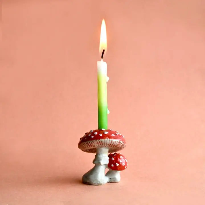 Hand Painted Porcelain Cake  Topper, Mushroom