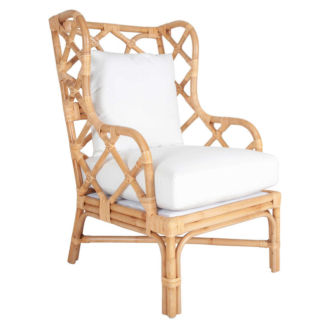 Chippendale Rattan Wingback Chair