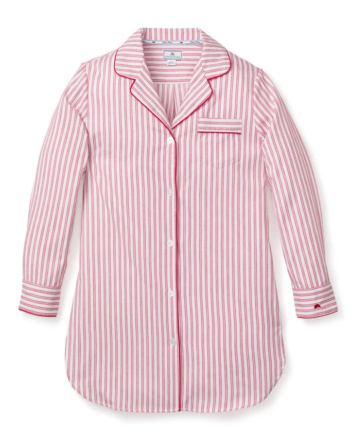 Ticking Stripe Nightshirt in Red | Petite Plume