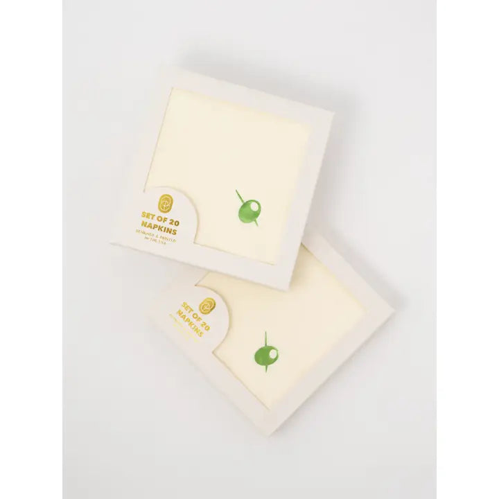 Olive Cocktail Napkins, S/20