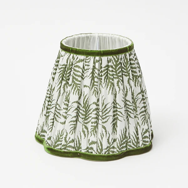 Fern Scalloped Lampshade (18cm), Olive Green