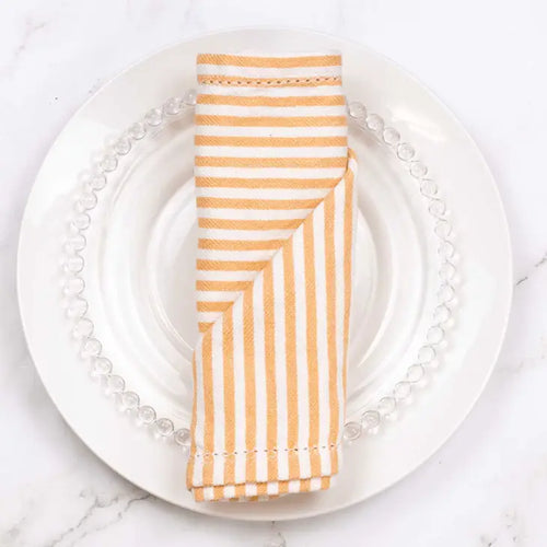 Stripe Cotton Napkins in Orange, S/4