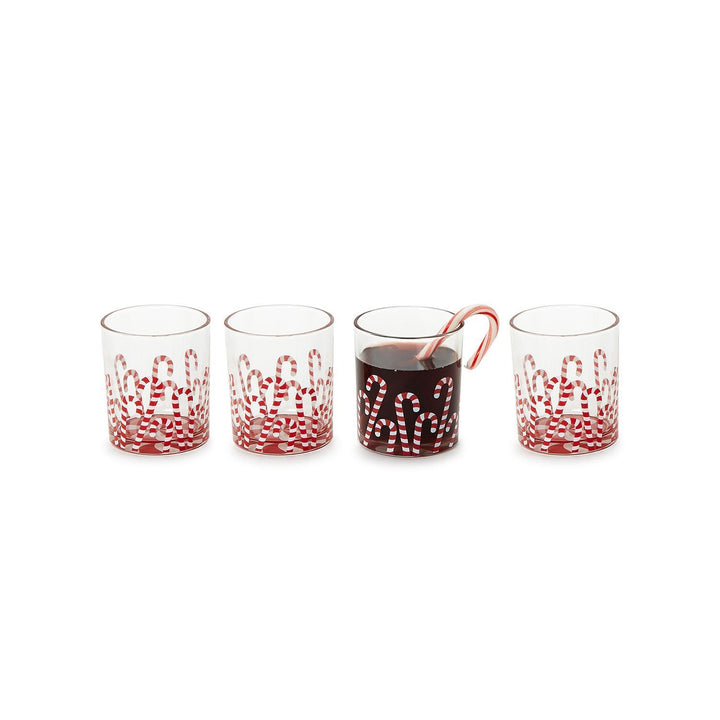 Peppermint Double Old Fashion Glasses, S/4