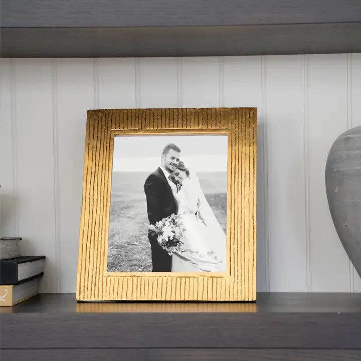 Antique Gold Striped Frame, Medium