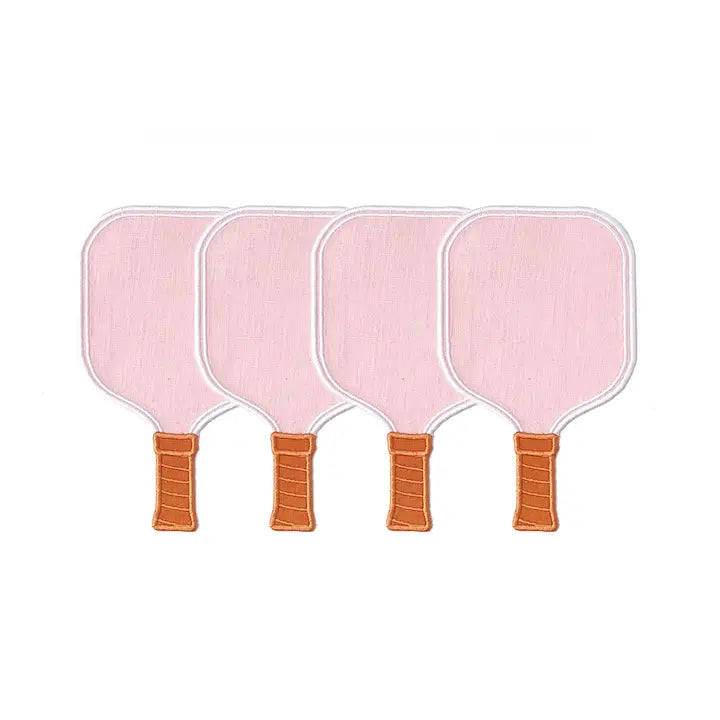 Pickleball Linen Cocktail Napkins in Pink, S/4 | House of Gleason