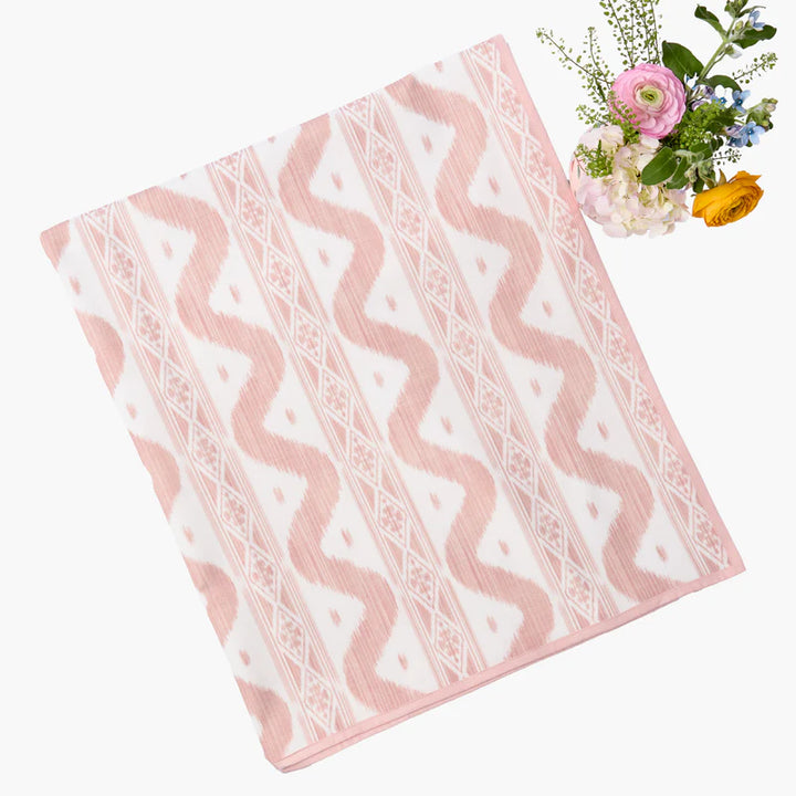 Ikat Tablecloth in Pink, (70x108)