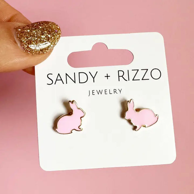 Bunny Stud Earrings, Pink | Easter