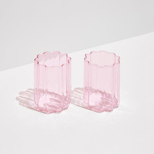 Wave Glasses in Pink, S/2 | Fazeek