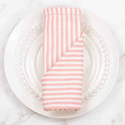 Stripe Cotton Napkins in Pink, S/4