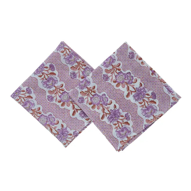 Batik Vine Napkins in Lilac, S/2