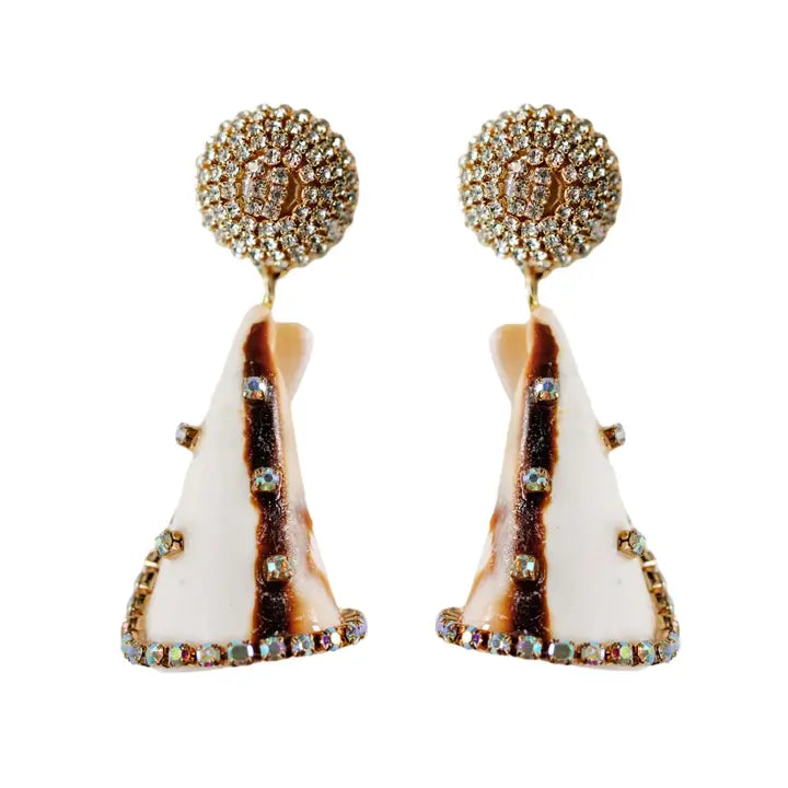 Rhinestone Shell Earrings | St. Armands Designs