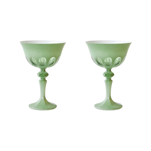 Rialto Glass Coupes in Pale Sage, S/2 | Sir Madam